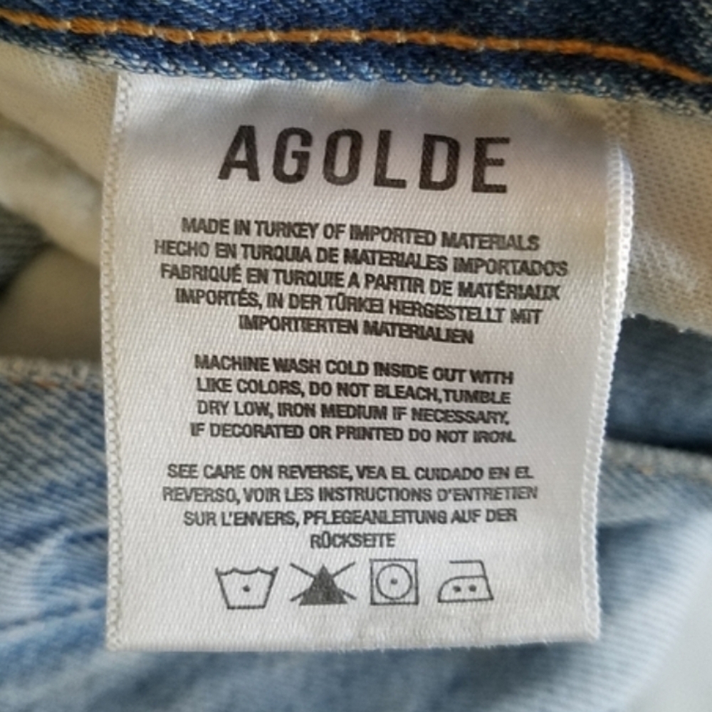 Agolde Lana Straight Legs Jeans Button Fly in Riptide Size 24 - Picture 15 of 16